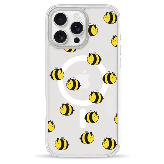 Чехол Pump Clear Case with MagSafe for iPhone 16 Pro Bees
