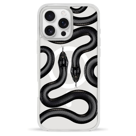 Чехол Pump Clear Case with MagSafe for iPhone 16 Pro Black Snake - цена, характеристики, отзывы, рассрочка, фото 1