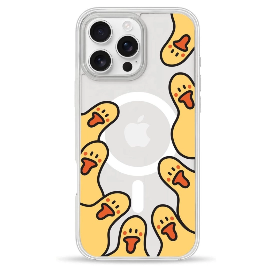 Чехол Pump Clear Case with MagSafe for iPhone 16 Pro Max Ducks around