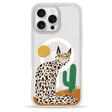 Чехол Pump Clear Case with MagSafe for iPhone 16 Pro Max Leopard kaktus - цена, характеристики, отзывы, рассрочка, фото 1