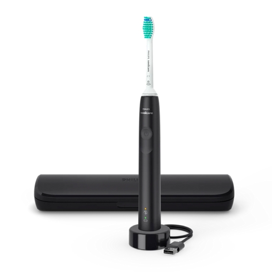 Електрична зубна щітка Philips Sonicare 3100 series with Case Black (HX3673/14) - ціна, характеристики, відгуки, розстрочка, фото 1