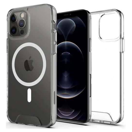 Чохол Space TPU Metal Buttons Case with MagSafe for iPhone 13 Pro Max Clear