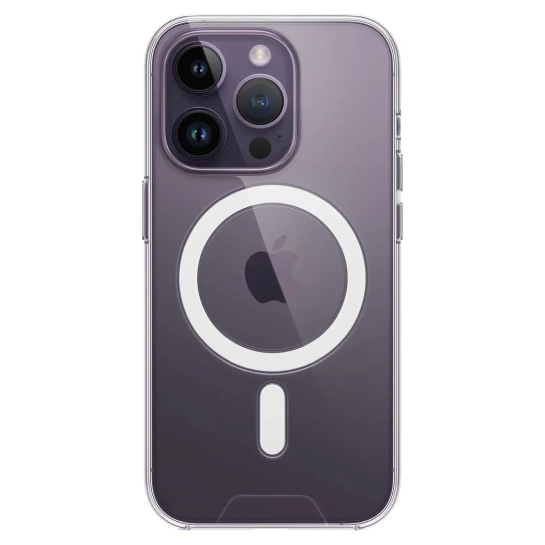 Чехол Space TPU Metal Buttons Case with MagSafe for iPhone 14 Pro Max Clear - цена, характеристики, отзывы, рассрочка, фото 1