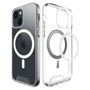 Чохол Space TPU Metal Buttons Case with MagSafe for iPhone 15 Clear - цена, характеристики, отзывы, рассрочка, фото 1