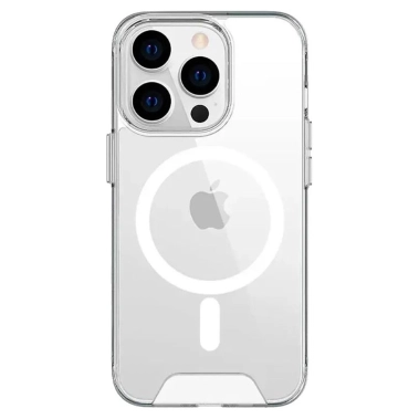 Чехол Space TPU Metal Buttons Case with MagSafe for iPhone 15 Pro Max Clear - цена, характеристики, отзывы, рассрочка, фото 1