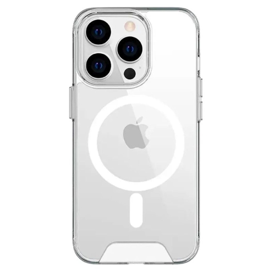 Чехол Space TPU Metal Buttons Case with MagSafe for iPhone 15 Pro Max Clear - цена, характеристики, отзывы, рассрочка, фото 1
