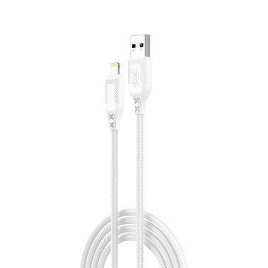 Кабель XO NB235 Zebra Series Braided USB-A to Lightning - 1m White - цена, характеристики, отзывы, рассрочка, фото 1
