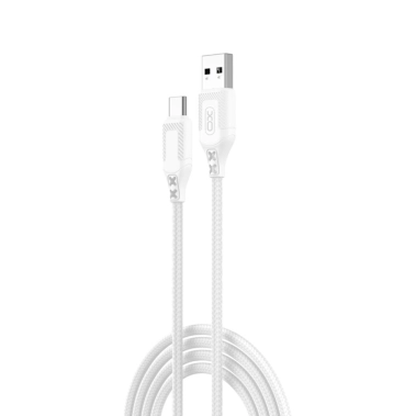 Кабель XO NB235 Zebra Series Braided USB-A to Type-C - 1m White - цена, характеристики, отзывы, рассрочка, фото 1