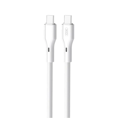 Кабель XO NBQ231B Rock Series Type-C to Type-C - 60W - 1m White - цена, характеристики, отзывы, рассрочка, фото 1