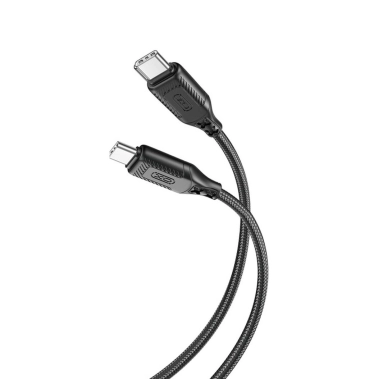 Кабель XO NBQ236B Braided Type-C to Type-C - 60W - 1m Black - цена, характеристики, отзывы, рассрочка, фото 1