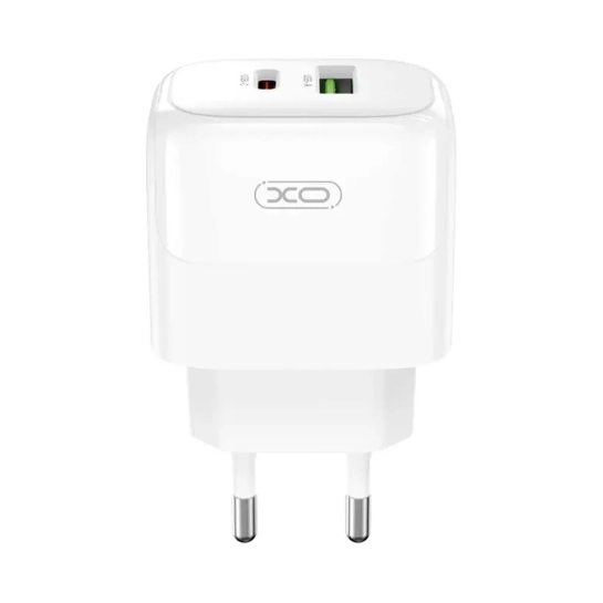 Сетевое зарядное устройство XO L137 - 20W PD USB-C & 18W QC USB-A White
