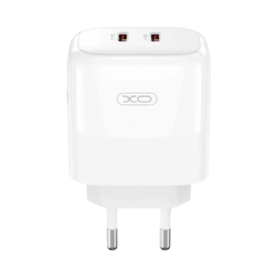 Мережевий зарядний пристрій XO L140 - 35W PD Dual port USB-C White - ціна, характеристики, відгуки, розстрочка, фото 1