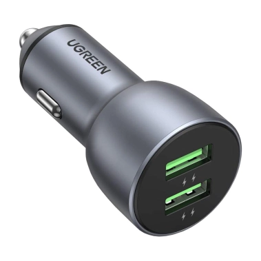 Автомобільний зарядний пристрій Ugreen CD213 36W 2xUSB QC 3.0 3A Car Charger Dark Blue - цена, характеристики, отзывы, рассрочка, фото 1