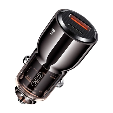 Автомобільний зарядний пристрій XO CC58 95W Car Charger Type-C PD 65W + USB-A 30W Gray - цена, характеристики, отзывы, рассрочка, фото 1
