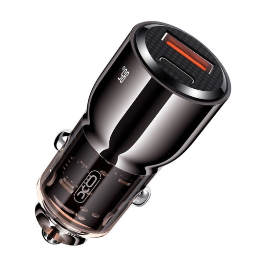 Автомобільний зарядний пристрій XO CC58 95W Car Charger Type-C PD 65W + USB-A 30W Gray