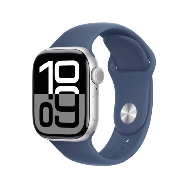 Б/У Apple Watch 10 + LTE 42mm Silver Aluminium Case with Denim Sport Band S/M (Отличное) - цена, характеристики, отзывы, рассрочка, фото 1