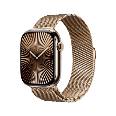 Б/У Apple Watch 10 + LTE 46mm Gold Titanium Case with Gold Milanese Loop M/L (Отличное) - цена, характеристики, отзывы, рассрочка, фото 1