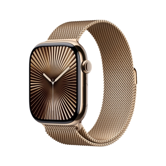 Б/У Apple Watch 10 + LTE 46mm Gold Titanium Case with Gold Milanese Loop M/L (Ідеальний)