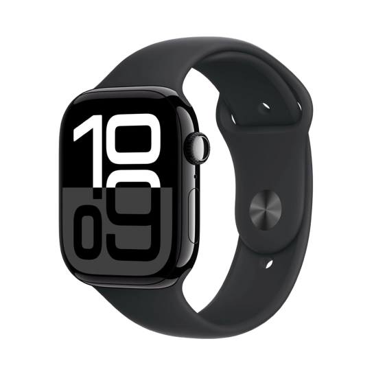 Б/У Apple Watch 10 + LTE 46mm Jet Black Aluminium Case with Black Sport Band M/L (Отличное)