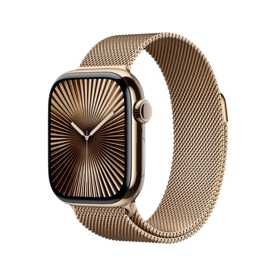 Б/У Apple Watch 10 42mm Gold Titanium Case with Gold Milanese Loop S/M (Отличное)