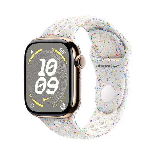 Б/У Apple Watch 10 42mm Gold Titanium Case with Pure Platinum Nike Sport Band S/M (Отличное)