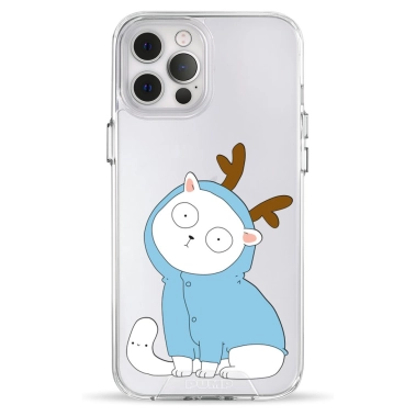 Чохол Pump Clear Case for iPhone 12 Pro Max Cat With Deer Horns - цена, характеристики, отзывы, рассрочка, фото 1
