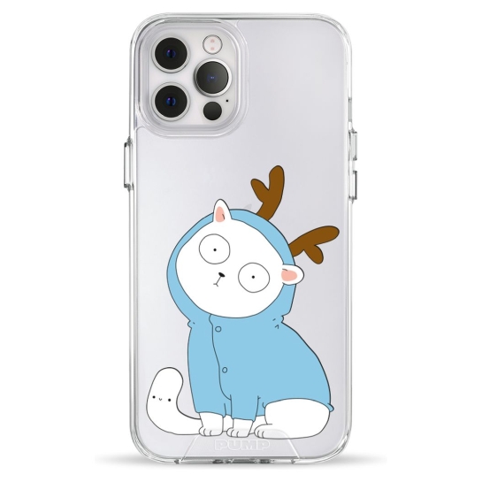 Чохол Pump Clear Case for iPhone 12 Pro Max Cat With Deer Horns - ціна, характеристики, відгуки, розстрочка, фото 1