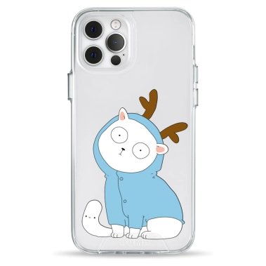 Чохол Pump Clear Case for iPhone 12/12 Pro Cat With Deer Horns - цена, характеристики, отзывы, рассрочка, фото 1