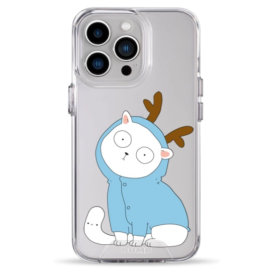 Чохол Pump Clear Case for iPhone 13 Pro Cat With Deer Horns