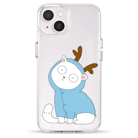 Чехол Pump Clear Case for iPhone 14 Cat With Deer Horns - цена, характеристики, отзывы, рассрочка, фото 1