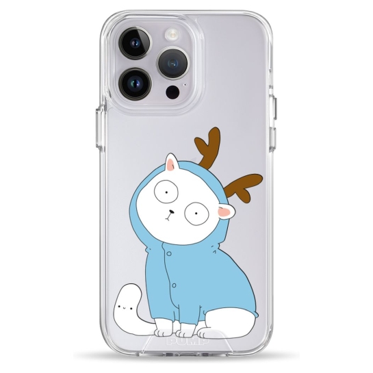 Чехол Pump Clear Case for iPhone 14 Pro Cat With Deer Horns - цена, характеристики, отзывы, рассрочка, фото 1