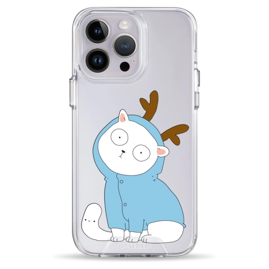 Чохол Pump Clear Case for iPhone 14 Pro Max Cat With Deer Horns