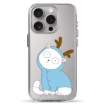 Чохол Pump Clear Case for iPhone 15 Pro Cat With Deer Horns