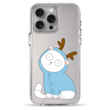 Чехол Pump Clear Case for iPhone 15 Pro Max Cat With Deer Horns - цена, характеристики, отзывы, рассрочка, фото 1