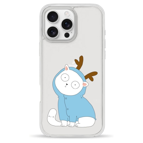Чехол Pump Clear Case for iPhone 16 Pro Cat With Deer Horns - цена, характеристики, отзывы, рассрочка, фото 1