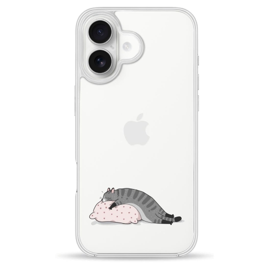 Чохол Pump Clear Case для iPhone 16 Cat On The Pillow - ціна, характеристики, відгуки, розстрочка, фото 1