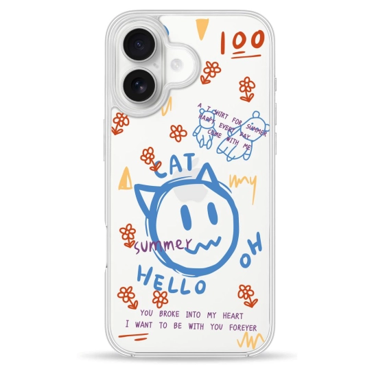 Чохол Pump Clear Case для iPhone 16 Hello Cat