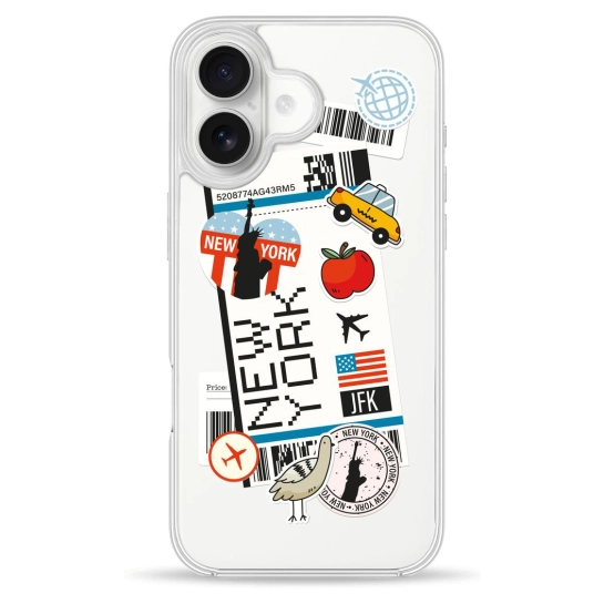 Чехол Pump Clear Case for iPhone 16 New York