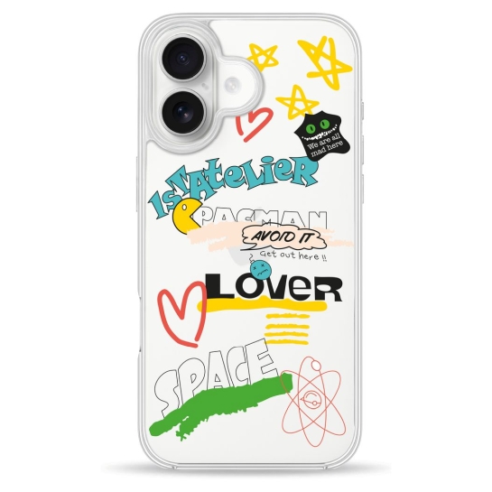 Чохол Pump Clear Case для iPhone 16 Stickers - ціна, характеристики, відгуки, розстрочка, фото 1