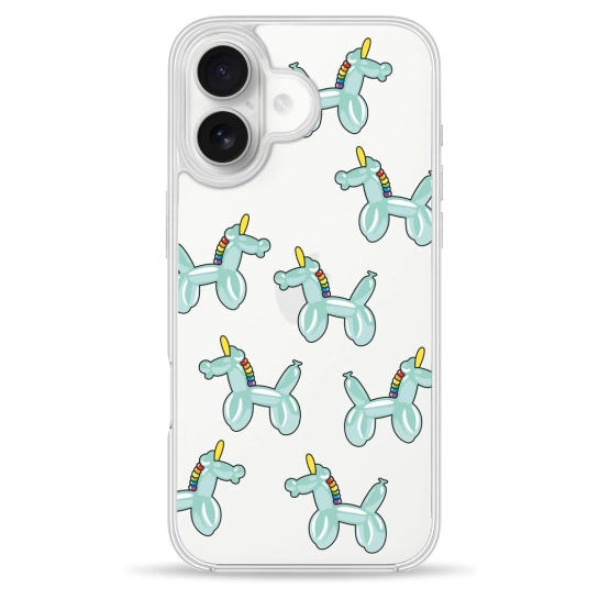 Чохол Pump Clear Case для iPhone 16 Unicorn Balloon