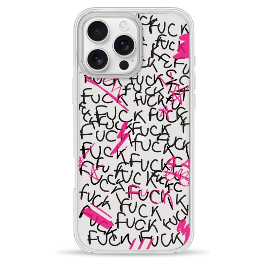 Чехол Pump Clear Case for iPhone 16 Pro Max F#ck
