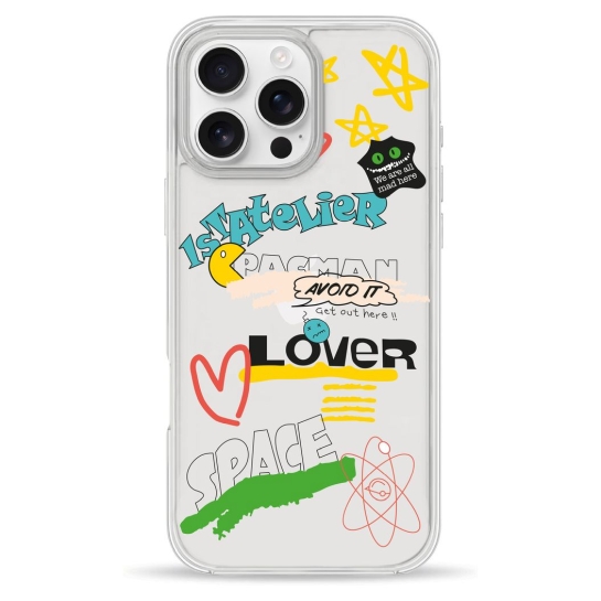 Чохол Pump Clear Case для iPhone 16 Pro Max Stickers - ціна, характеристики, відгуки, розстрочка, фото 1