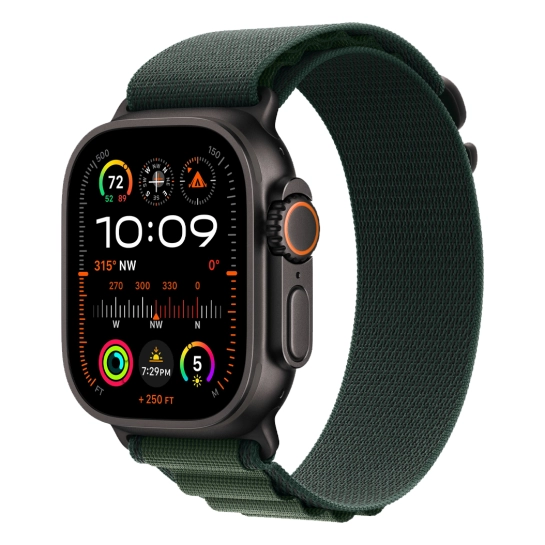 Смарт-часы Apple Watch Ultra 2 (2024) GPS + Cellular 49 mm Black Titanium Case with Dark Green Alpine Loop Large
