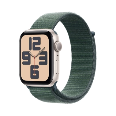 Смарт-часы Apple Watch SE (2024) GPS 44mm Starlight Aluminium Case with Lake Green Sport Loop - цена, характеристики, отзывы, рассрочка, фото 1