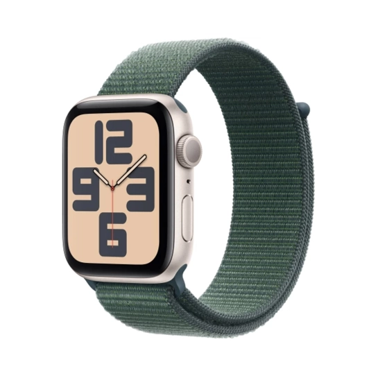 Смарт-годинник Apple Watch SE (2024) GPS 44mm Starlight Aluminium Case with Lake Green Sport Loop
