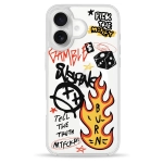 Чехол Pump Clear Case with MagSafe for iPhone 16 Burn Graffiti