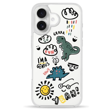 Чехол Pump Clear Case for iPhone 16 Dinosaurs - цена, характеристики, отзывы, рассрочка, фото 1