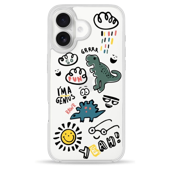 Чохол Pump Clear Case for iPhone 16 Dinosaurs - ціна, характеристики, відгуки, розстрочка, фото 1