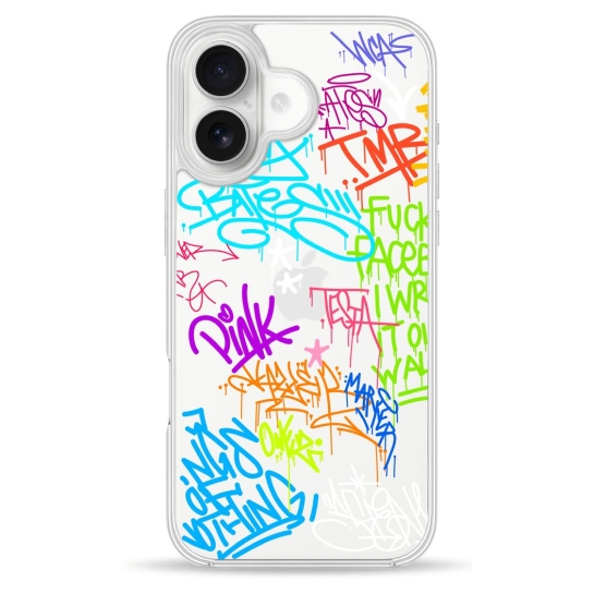 Чехол Pump Clear Case for iPhone 16 Text Graffiti - цена, характеристики, отзывы, рассрочка, фото 1