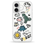 Чехол Pump Clear Case with MagSafe for iPhone 16 Dinosaurs